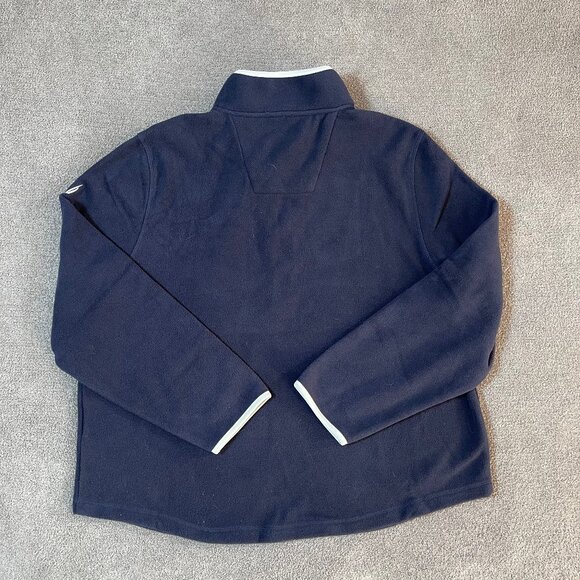 Nautica Nautex 1/4 Zip Soft Navy Warm Fleece Long Sleeve Women's XXL - Picture 2 of 5